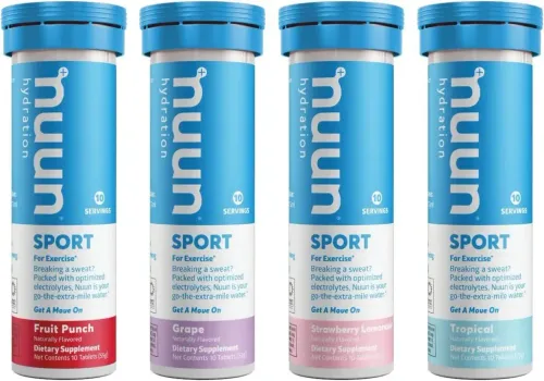 Nuun Sport Electrolyte Drink Tablets in four different flavors
